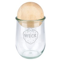 Vorschau: 1062ml Tulpenglas WECK RR100 mit Holzkugel Buche Vorschau: 1062ml Tulpenglas WECK RR100 mit Holzkugel Buche