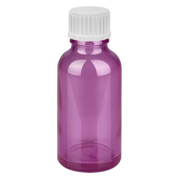 30ml (Globuli)flasche 3mm Giesring weiß mit Standardverschluss PurpleLine UT18/30