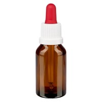 Pipettenflasche braun 30ml, Pipette weiss/rot OV Pipettenflasche braun 30ml, Pipette weiss/rot OV