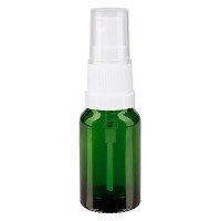 Grünglasflasche 10ml mit Pumpzerstäuber weiss Grünglasflasche 10ml mit Pumpzerstäuber weiss