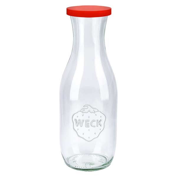 1062ml Saftflasche WECK RR60 mit Silikond. rot