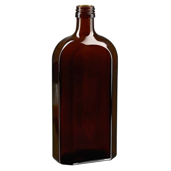 500 ml braune Meplatflasche mit PP 28 Mündung