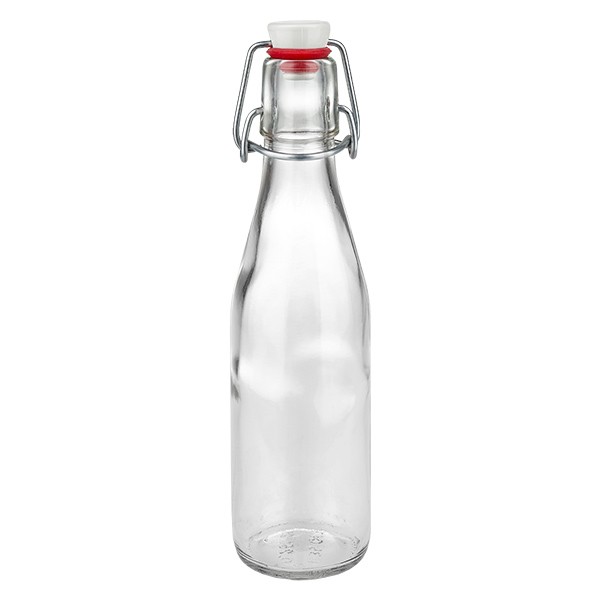 250ml Glasflasche + Bügelverschluss Porzellan UN..