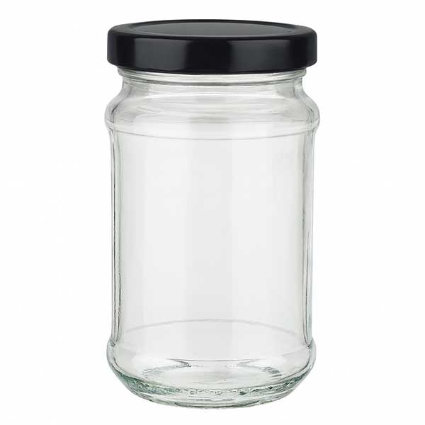 390ml Rundglas mit BasicSeal Deckel schwarz UNiTWIST