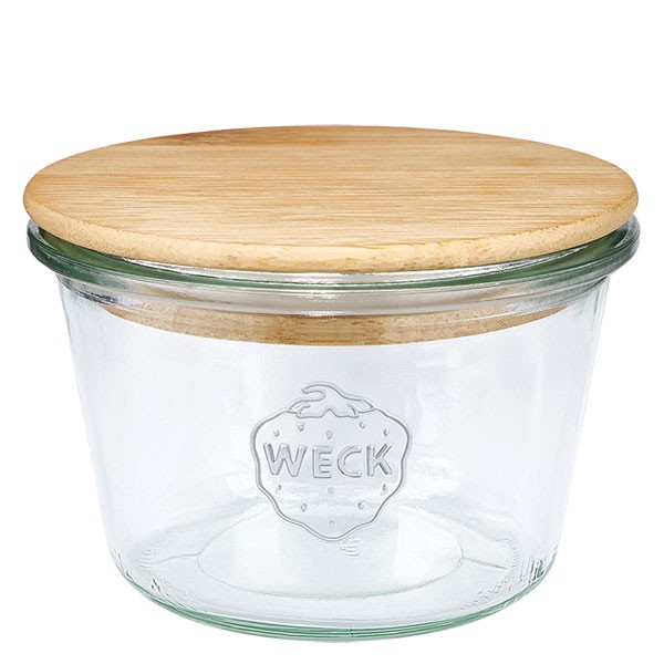 WECK-Sturzglas 370ml (1/4 Liter) mit Holzdeckel