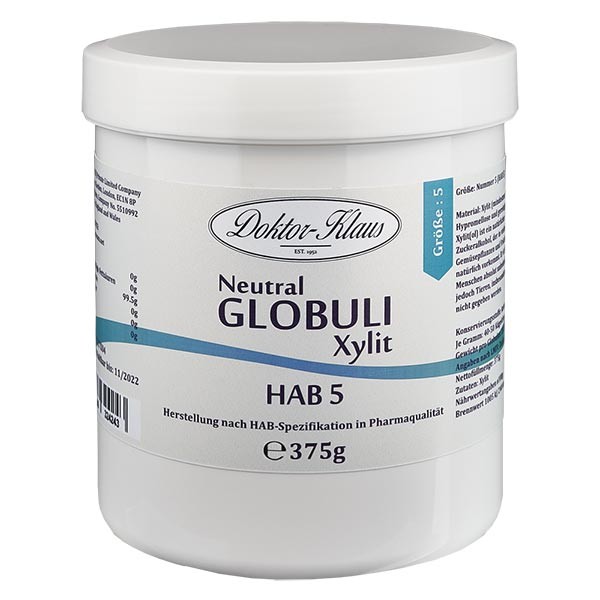 375g Neutral Globuli HAB5 aus Xylit (zuckerfrei)