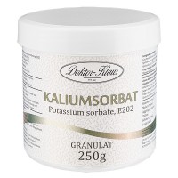 250g Kaliumsorbat, in Dose mit weißem Schraubdeckel 250g Kaliumsorbat, in Dose mit weißem Schraubdeckel