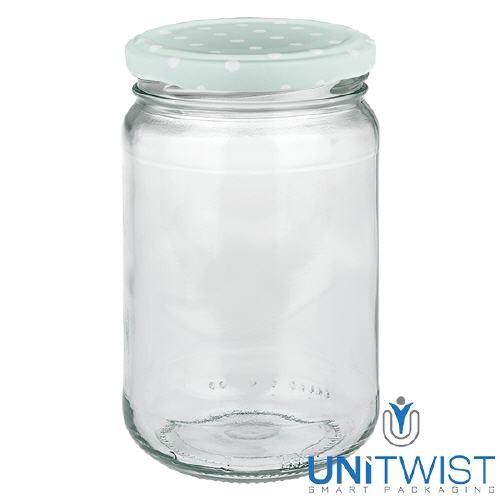 305ml Rundglas + BasicSeal Deckel Punkte mint UNiTWIST®