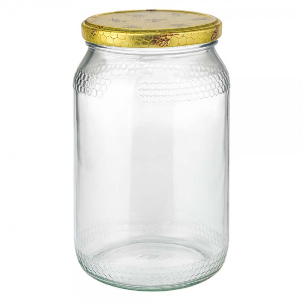 1260g Honigglas + BasicSeal Deckel Bienenwabe UNiTWIST