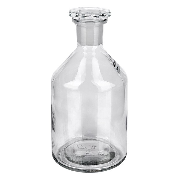 100 ml Steilbrustflasche Enghals Klarglas inkl. Glasstopfen
