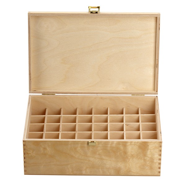 Bachblüten- / Globuli-Holzbox aus hellem Birkenholz für 40 x 20 ml Flaschen