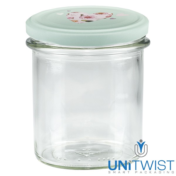 350ml Sturzglas + BasicSeal Deckel Herz mint UNiTWIST®