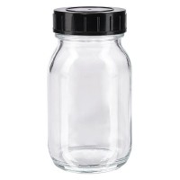 Weithalsflasche 100ml Klarglas mit Schraubdeckel Weithalsflasche 100ml Klarglas mit Schraubdeckel