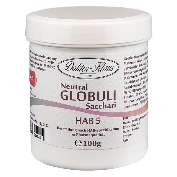 100g Neutral Globuli HAB5 aus 100% reiner Saccharose