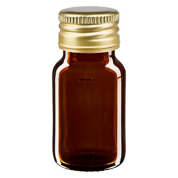 30ml Euro-Medizinflasche braun mit goldenem Aluminiumverschluss