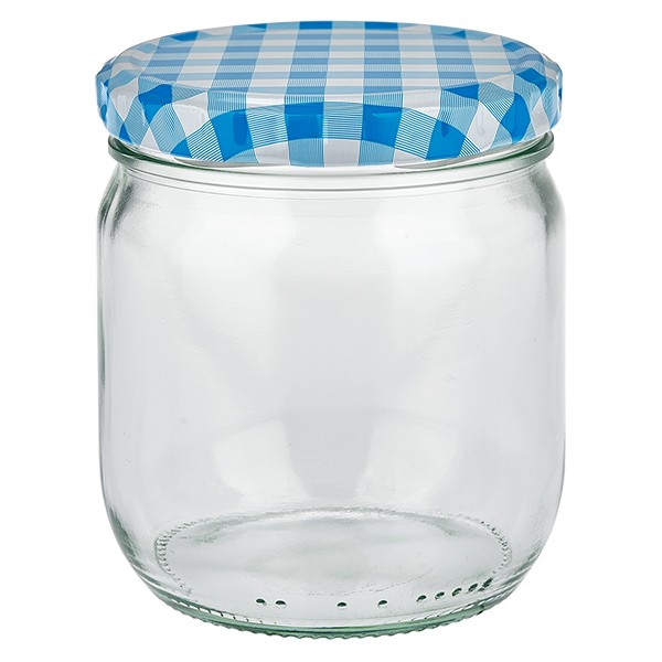 425ml Rundglas + BasicSeal Deckel blau/weiss UNiTWIST
