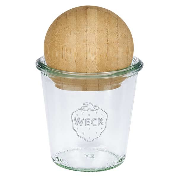 290ml Sturzglas hoch WECK RR80 mit Holzkugel