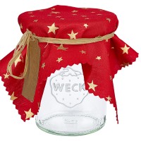 Stoff Schmuckdeckchen Sterne rot 12cm eckig Stoff Schmuckdeckchen Sterne rot 12cm eckig