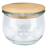 WECK-Tulpenglas 580ml mit Holzdeckel WECK-Tulpenglas 580ml mit Holzdeckel
