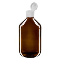 500ml Euro-Medizinflasche braun mit weissem Klappverschluss 500ml Euro-Medizinflasche braun mit weissem Klappverschluss