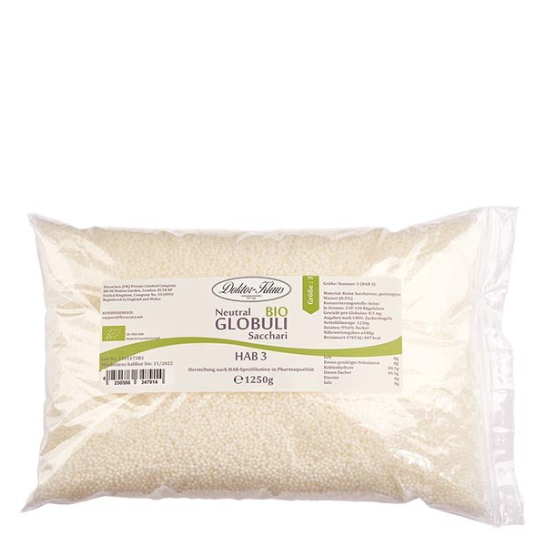 1250g Bio Neutral Globuli HAB3 aus 100% reiner Sachharose