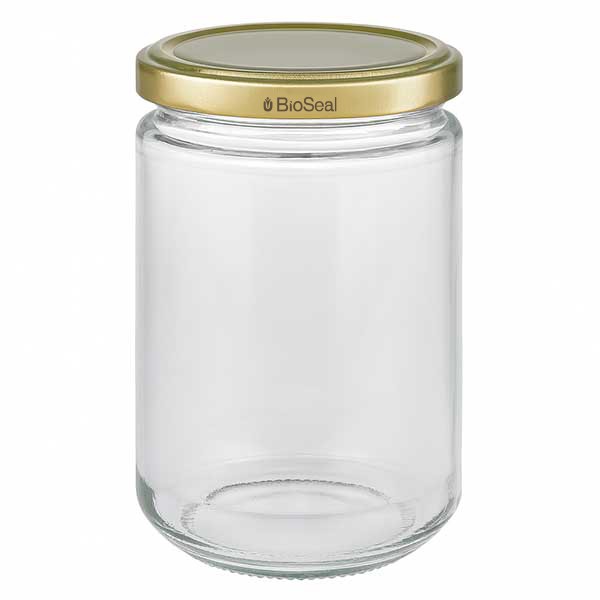 390ml Rundglas mit BioSeal Deckel gold UNiTWIST