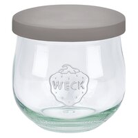 Vorschau: 370ml Tulpenglas WECK mit Silikondeckel grau Vorschau: 370ml Tulpenglas WECK mit Silikondeckel grau