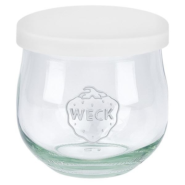 370ml Tulpenglas WECK mit Silikondeckel weiss