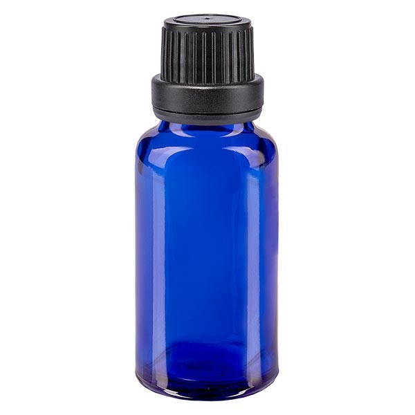 Apothekenfl. blau 20ml Schraubv. schw Dicht OV