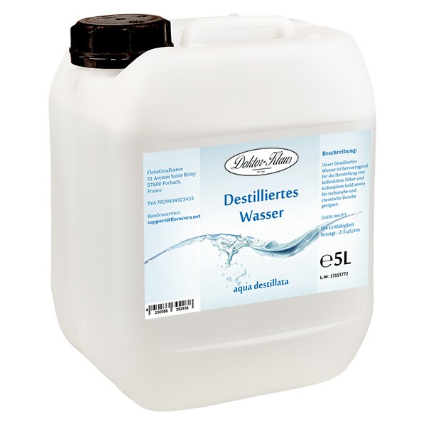 5 Liter Destilliertes Wasser - Aqua dest im naturfarbenen Premium-Kanister von Doktor Klaus