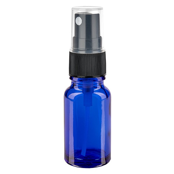 Blauglasflasche 10ml mit Pumpzerstäuber schwarz