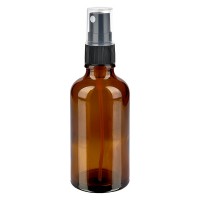 Braunglasflasche 50ml mit Pumpzerstäuber schwarz Braunglasflasche 50ml mit Pumpzerstäuber schwarz