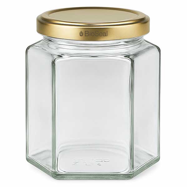 390ml Hexaglas mit BioSeal Deckel gold UNiTWIST