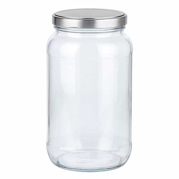 1062ml Rundglas mit BasicSeal Deckel silber UNiTWiST