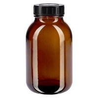 Weithalsflasche 500ml Braunglas mit Schraubdeckel Weithalsflasche 500ml Braunglas mit Schraubdeckel