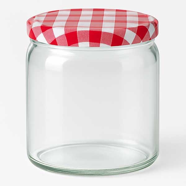 408ml Rundglas mit BasicSeal Deckel rot/weiss UNiTWiST