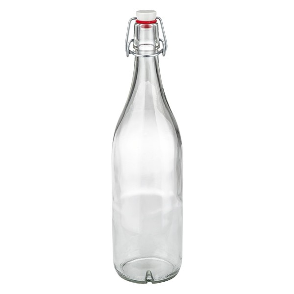 1000ml Glasfl. + Bügelverschluss Porzellan UN..