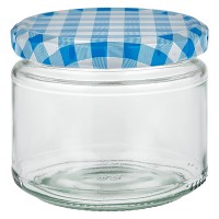 330ml Rundglas + BasicSeal Deckel blau/weiss UNiTWiST 330ml Rundglas + BasicSeal Deckel blau/weiss UNiTWiST