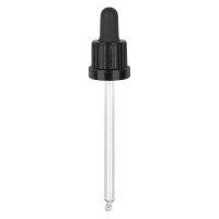 Glas-Tropfpipette, schwarz/schw. PL115 OV III Glas-Tropfpipette, schwarz/schw. PL115 OV III
