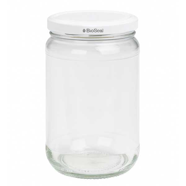 305ml Rundglas mit BioSeal Deckel weiss UNiTWIST