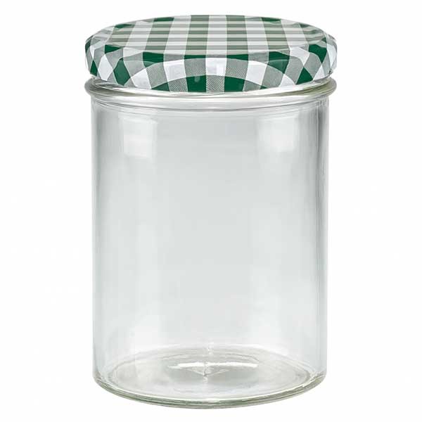 435ml Sturzglas + BasicSeal Deckel grün/weiss UNiTWiST