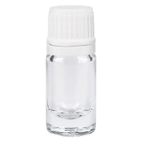 Apothekenflasche klar 5ml Schraubverschluss weiss OV Apothekenflasche klar 5ml Schraubverschluss weiss OV