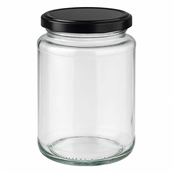 382ml Rundglas mit BasicSeal Deckel schwarz UNiTWIST