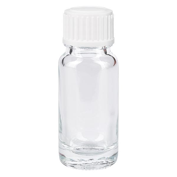 Apothekenflasche klar 10ml Tropfverschluss weiss 0.8mm Standard