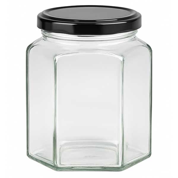 288ml Hexaglas mit BasicSeal Deckel schwarz UNiTWiST