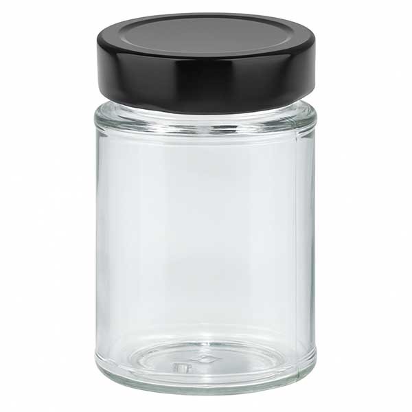 202ml Rundglas + BasicSeal Deckel schw. deep UNiTWiST