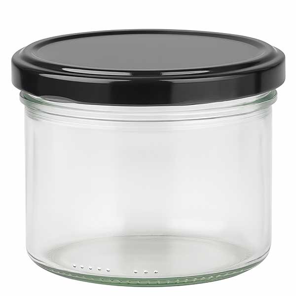 UNiTWIST 230ml Zylinderglas + BasicSeal Deckel schwarz