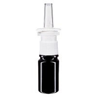 Violettglasflasche 5ml mit Nasenzerstäuber weiss Violettglasflasche 5ml mit Nasenzerstäuber weiss