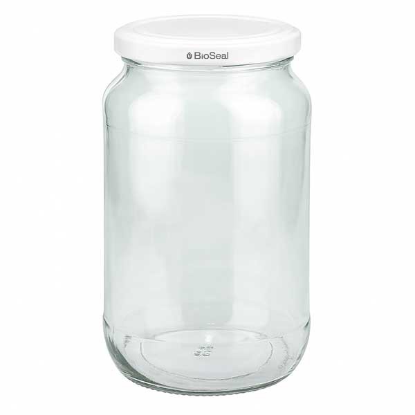 1062ml Rundglas mit BioSeal Deckel weiss UNiTWIST