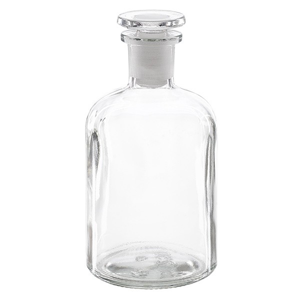 Apothekerflasche 250 ml Enghals Klarglas inkl. Glasstopfen